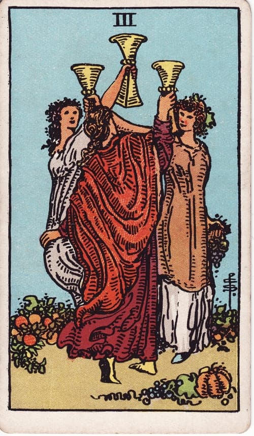 Three of Cups tarot card